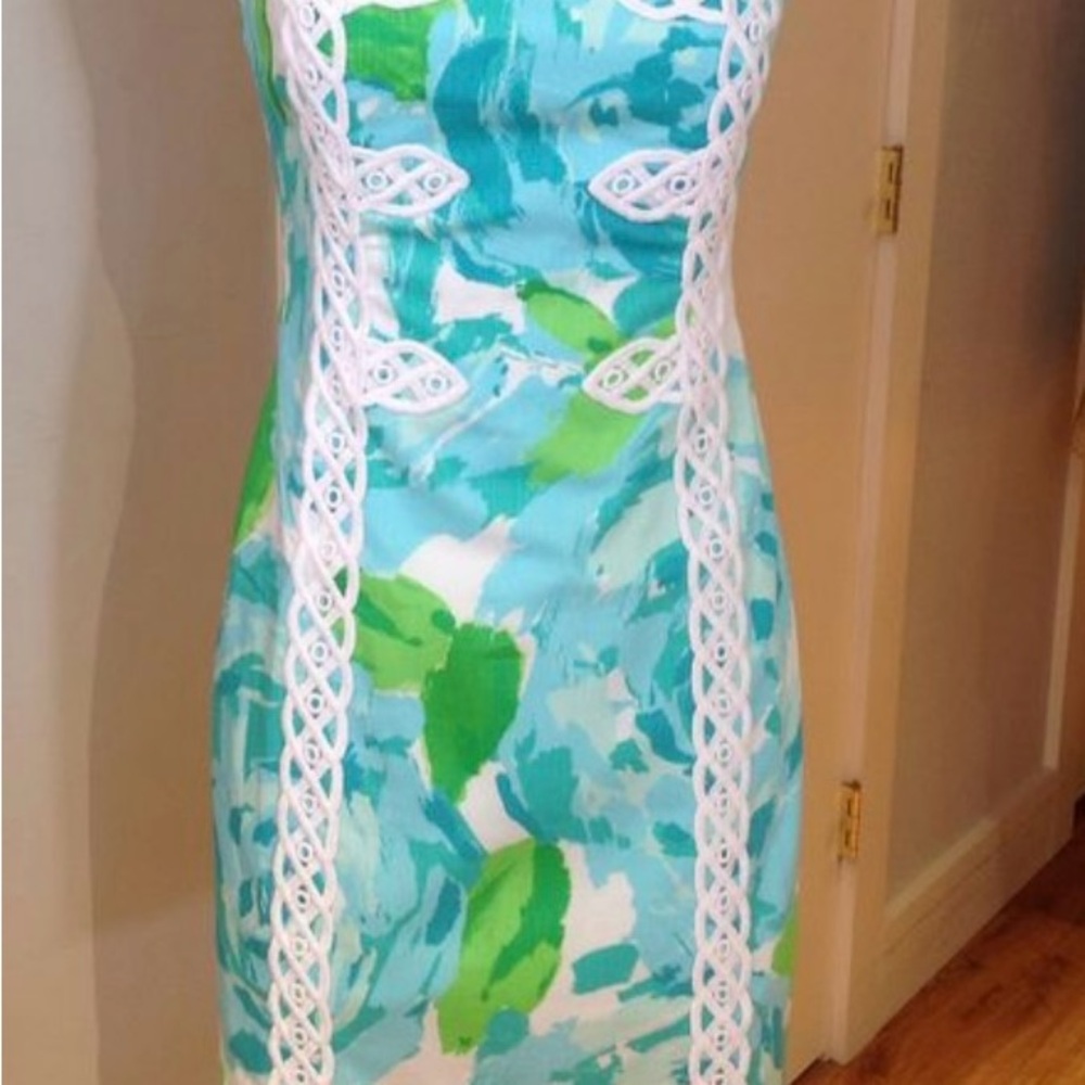 NWT Strapless (Tansy) Lily Pulitzer Dress in Poolside Blue Size 2